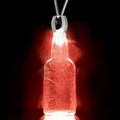 Light Up Necklace - Acrylic Flat-Faced Bottle Pendant - Red